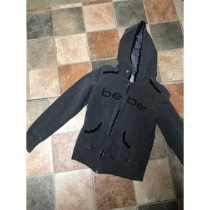 Bebe dark gray zip up hoodie